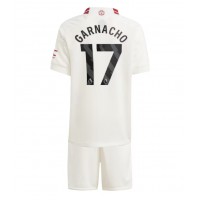 Camisa de time de futebol Manchester United Alejandro Garnacho #17 Replicas 3º Equipamento Infantil 2023-24 Manga Curta (+ Calças curtas)